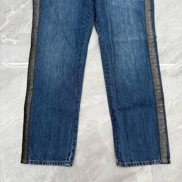 Women’s Madewell The Perfect Vintage Jean Metallic Tuxedo Stripe Edition Size 28 - Picture 6 of 16